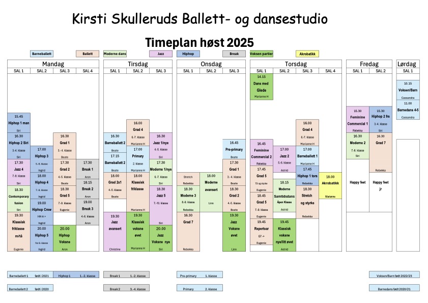 Timeplan H 25. Eugenies siste versjon.bilde